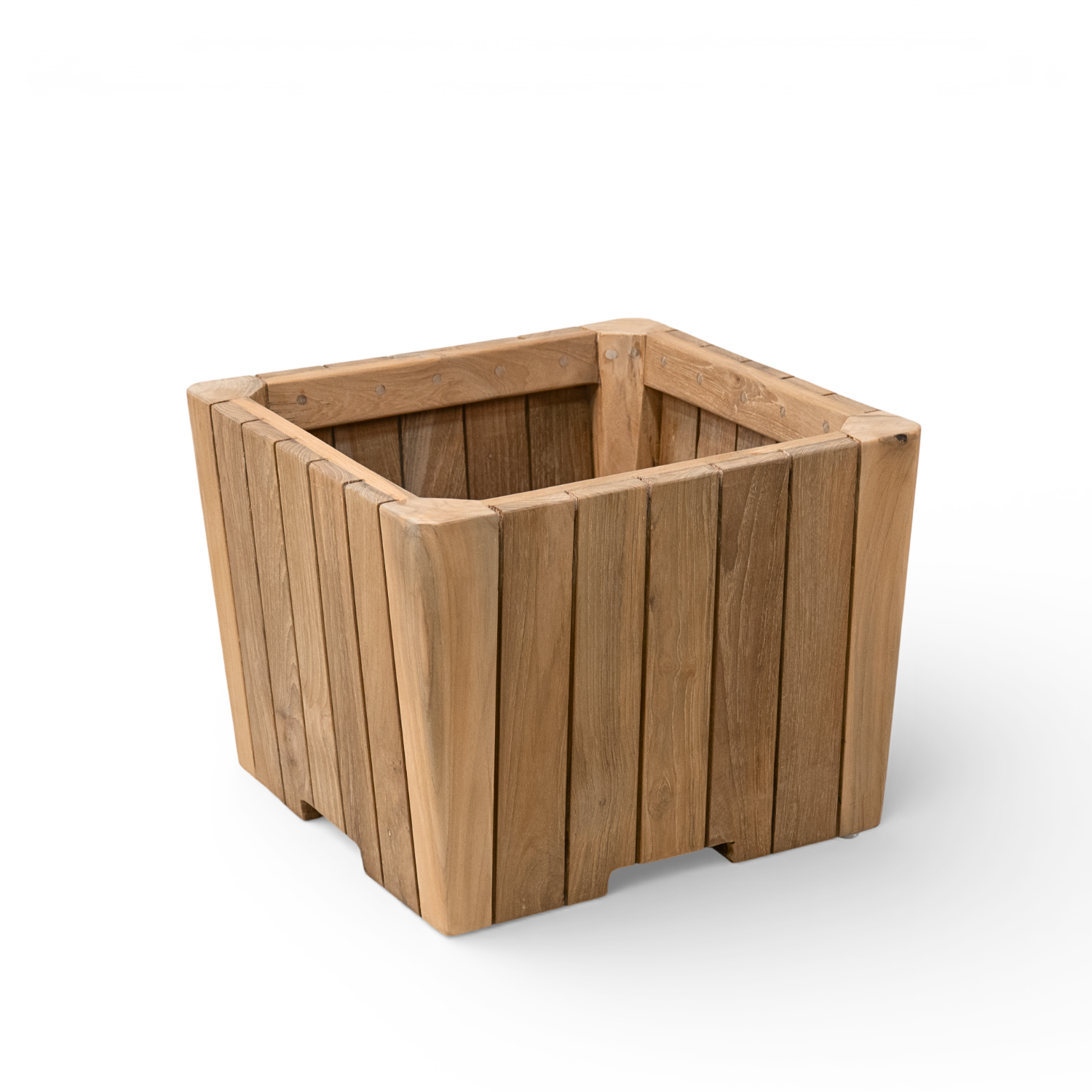 Plank 16" Square Teak Planter