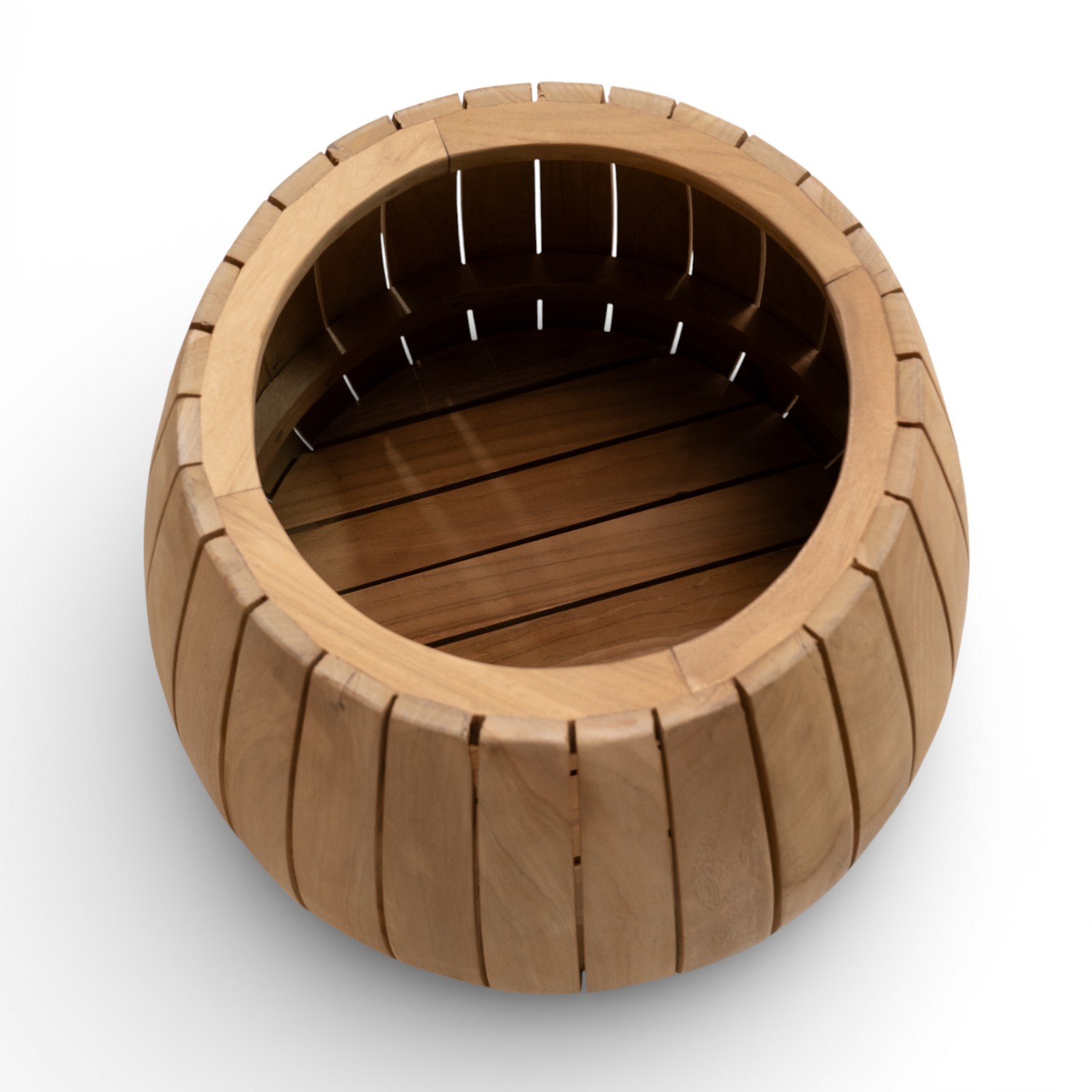 Plank 20" Round Teak Planter