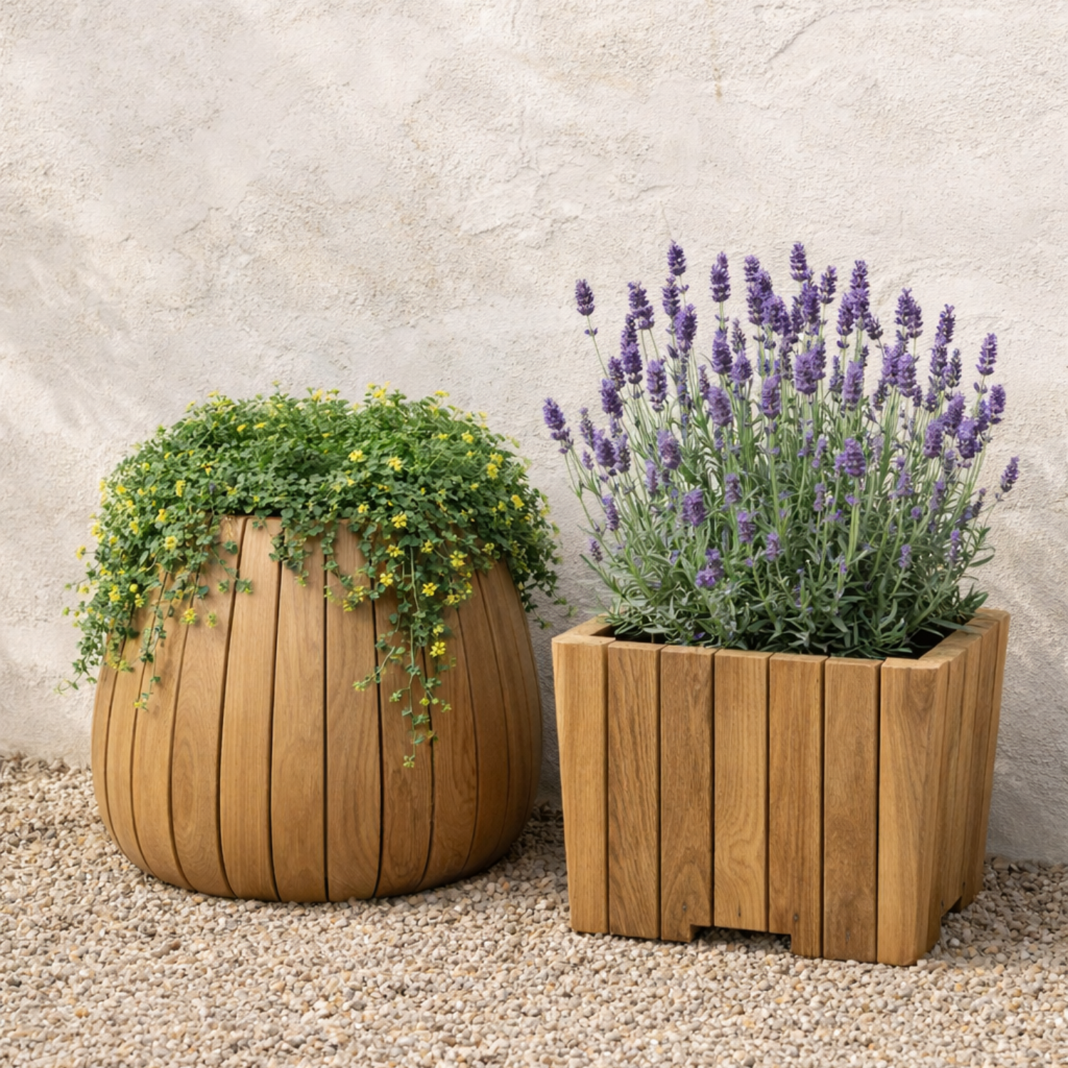 Plank 20" Round Teak Planter