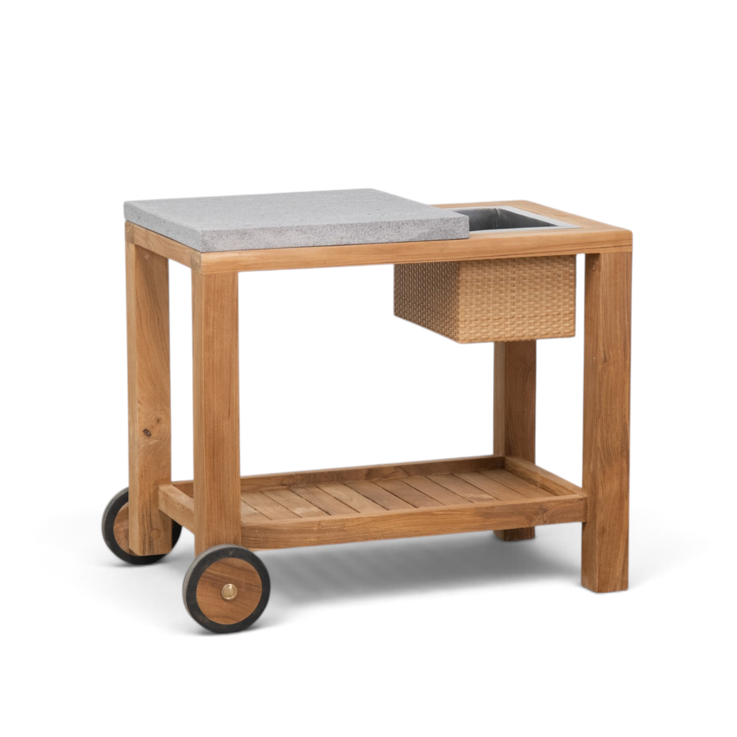 Comeau Outdoor Teak Bar Cart