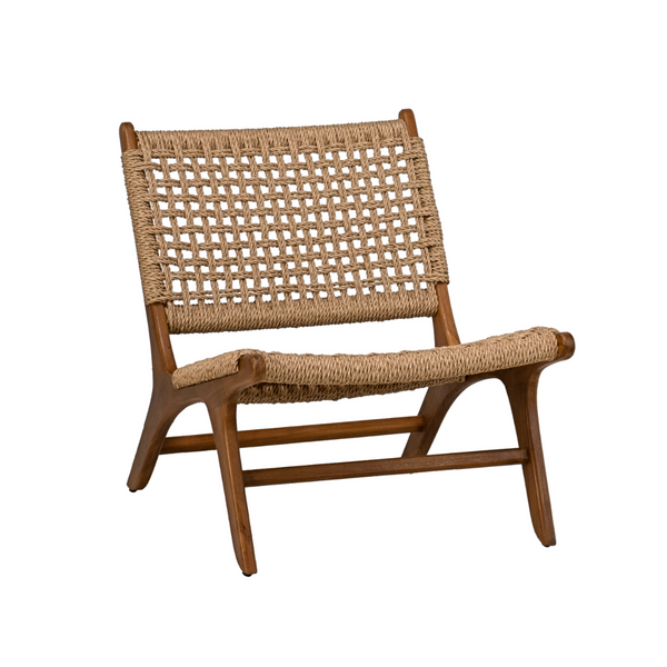 Slide Teak and Rope Lounge Chair