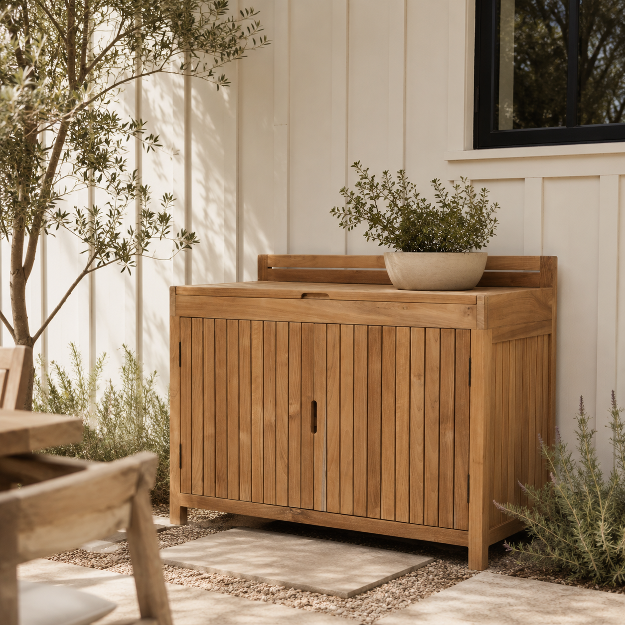 Comeau Outdoor Teak Storage Unit