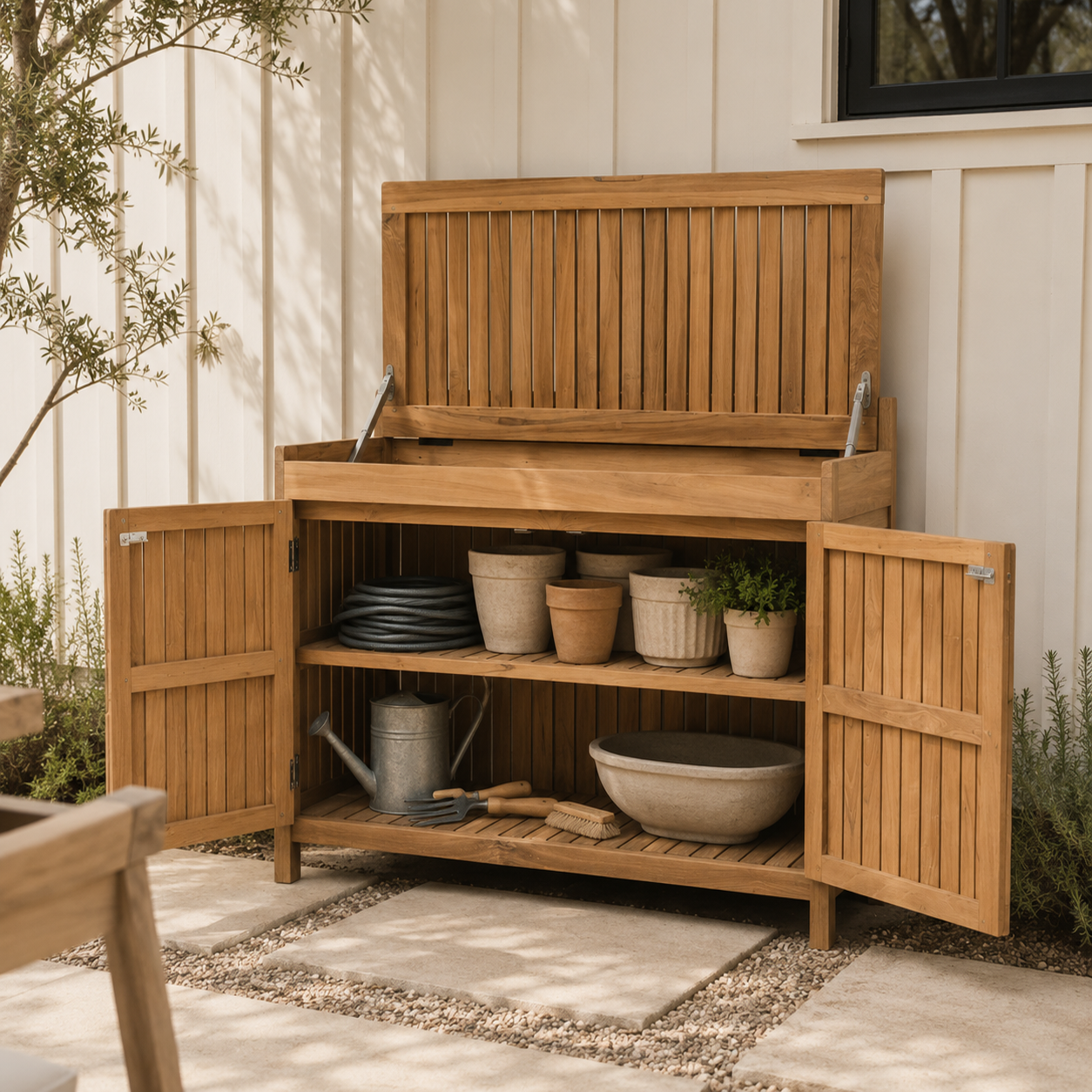 Comeau Outdoor Teak Storage Unit