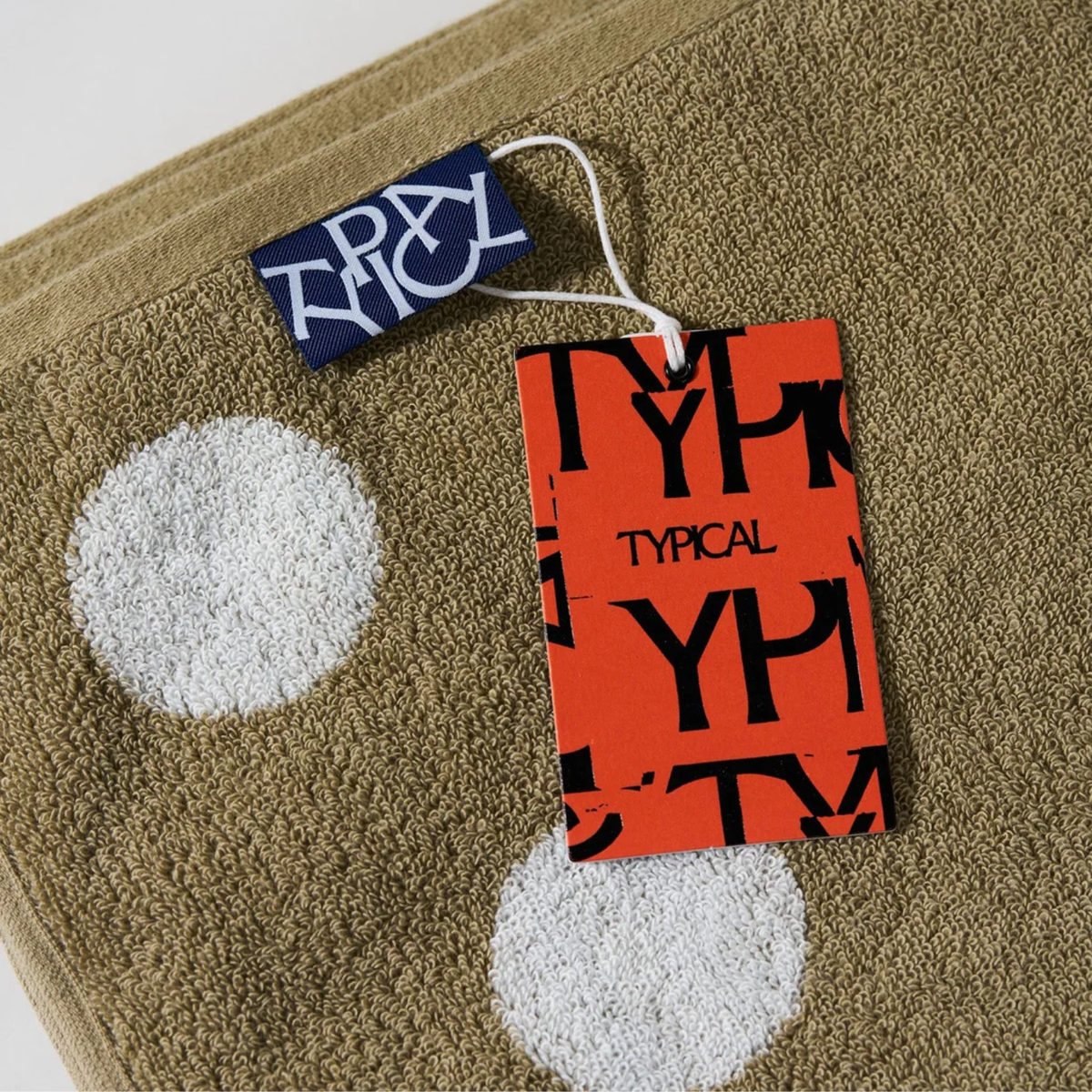 Dotty Cotton Face Towel (Set of 3) - Khaki/White