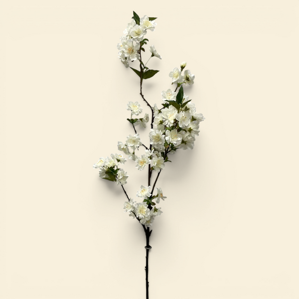 Artificial White Cherry Blossom Stem