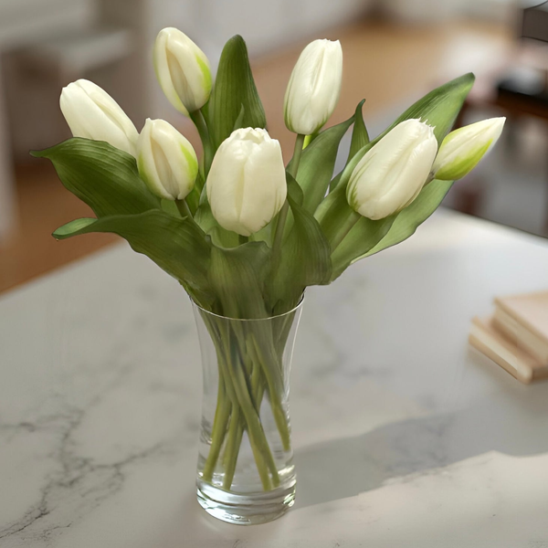 Artificial Fresh Touch White Tulip Bouquet