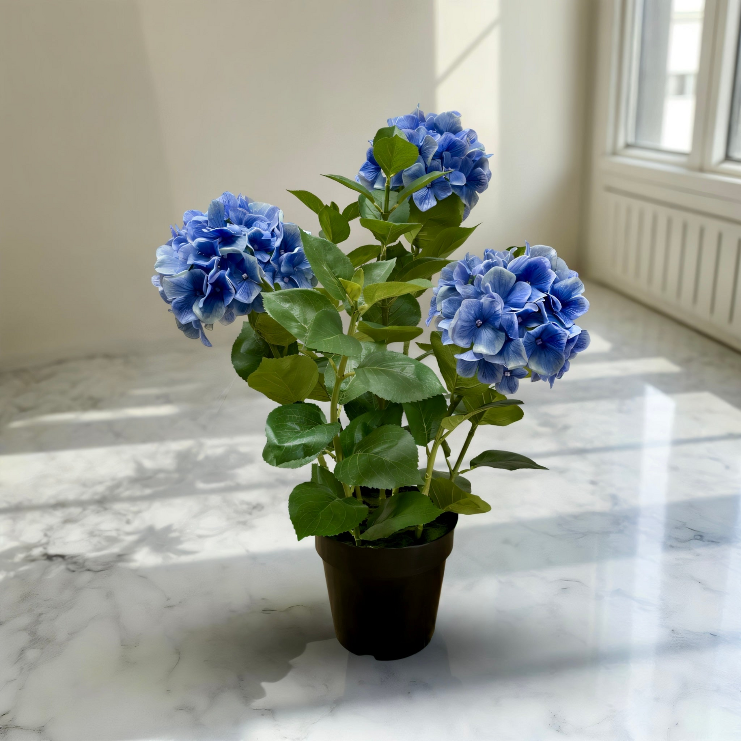 Artificial Fresh Touch Blue Potted Hydrangea