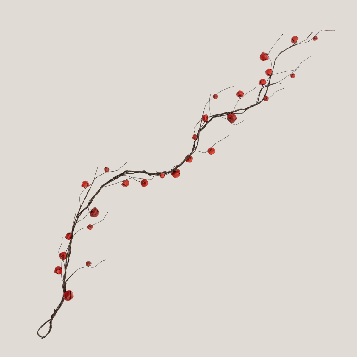 Curly Cranberry Bells 5ft Holiday Garland