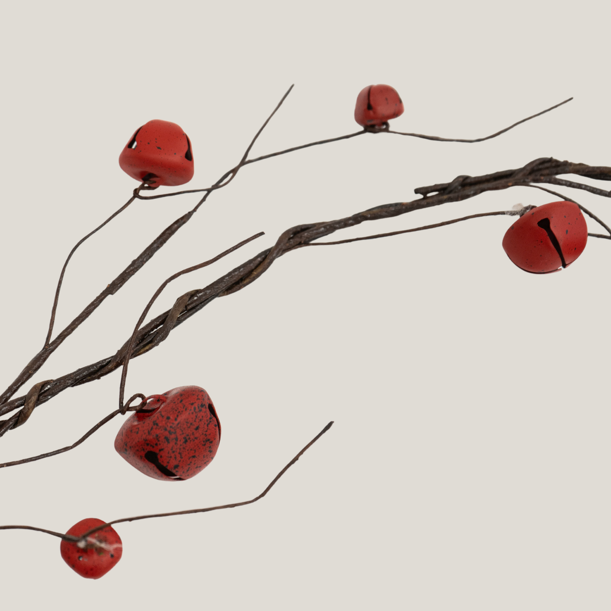 Curly Cranberry Bells 5ft Holiday Garland