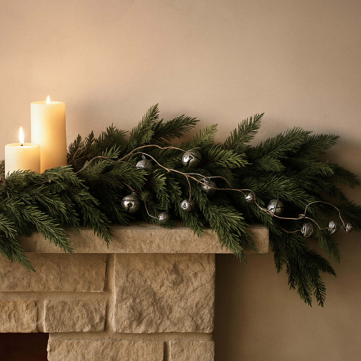 Jingle Bell 31" Garland - Pewter