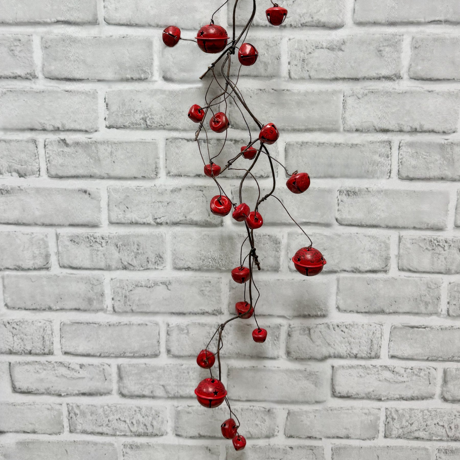 Jingle Bell 31" Garland - Red