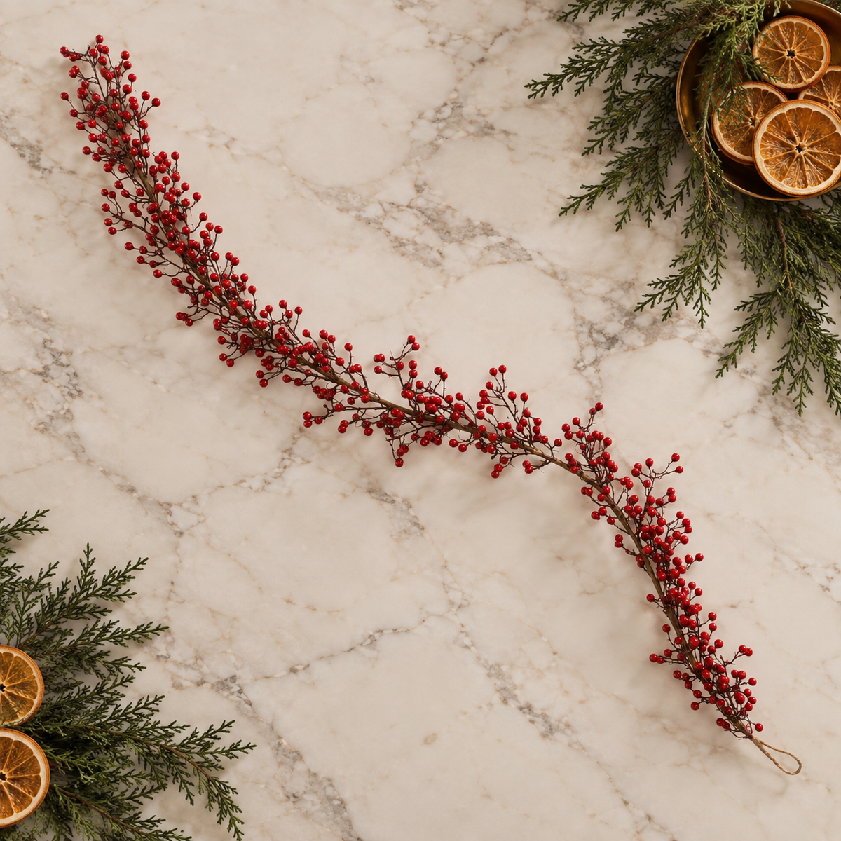Artificial 5ft Cranberry Outdoor Garland