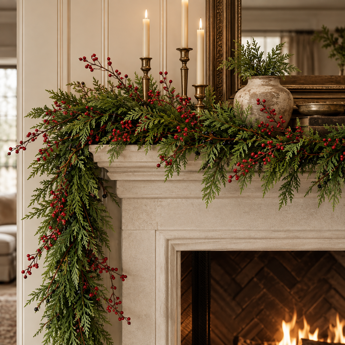 Artificial 54" Cranberry Outdoor Garland