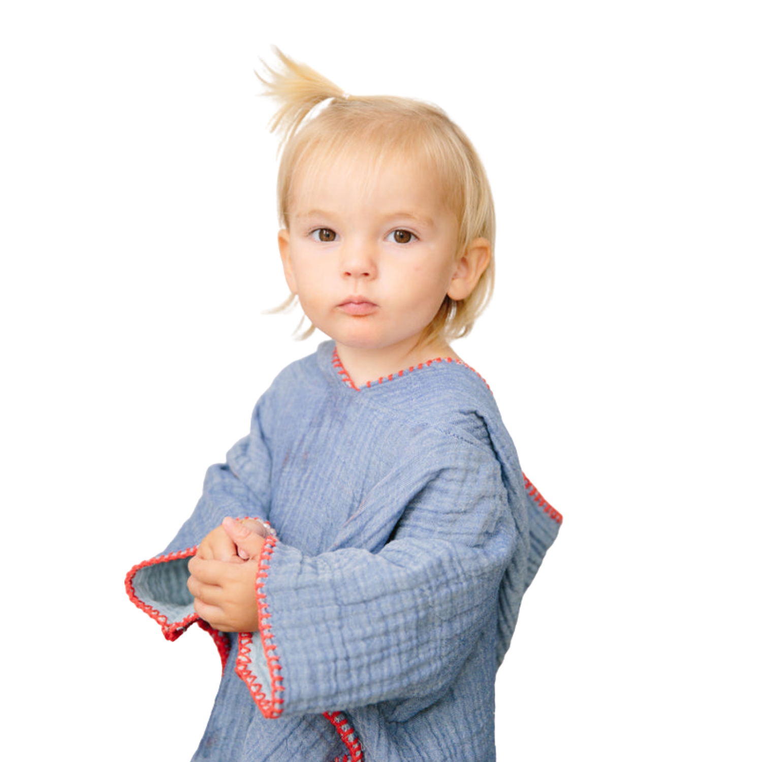Kids Indigo Muslin Cotton Poncho