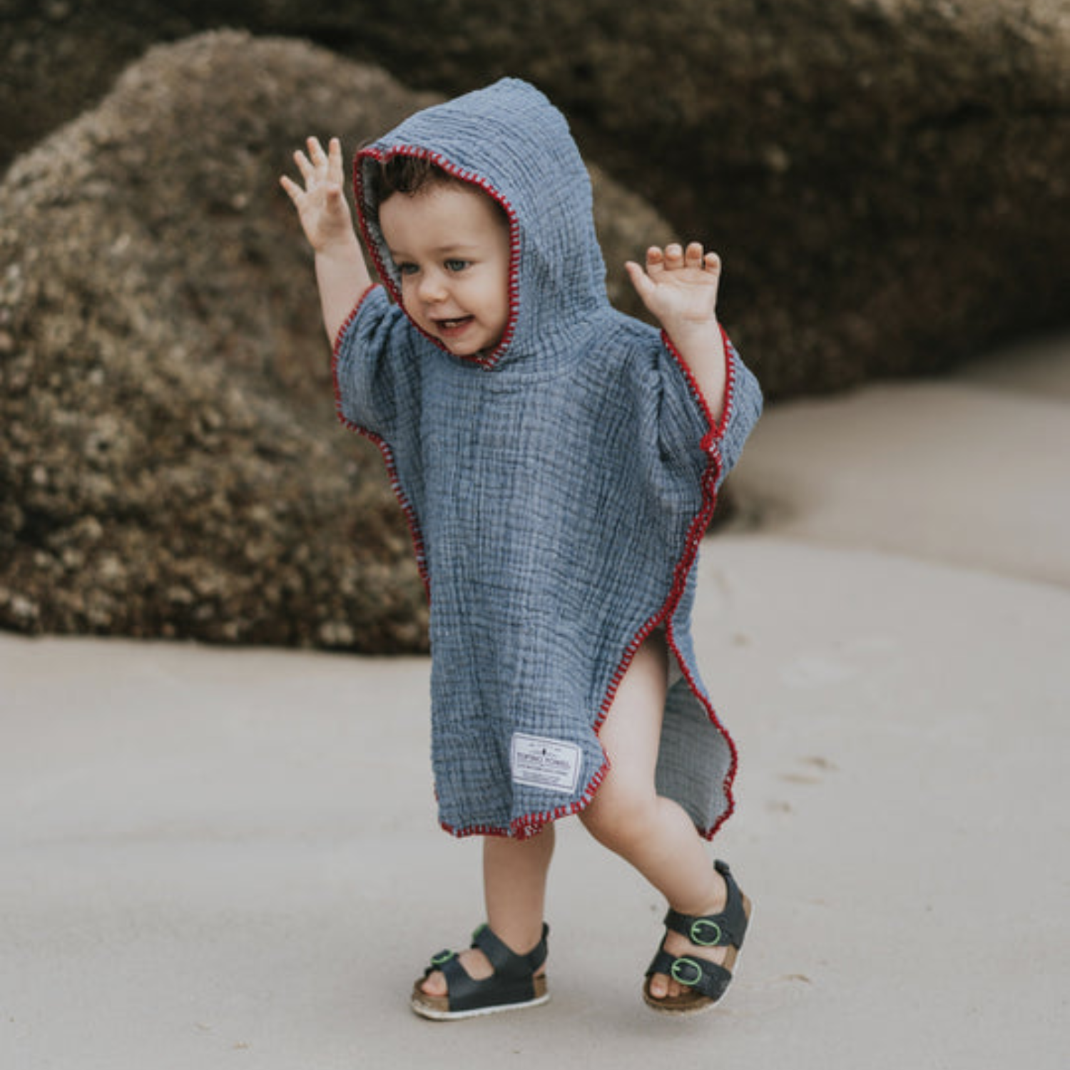 Kids Indigo Muslin Cotton Poncho