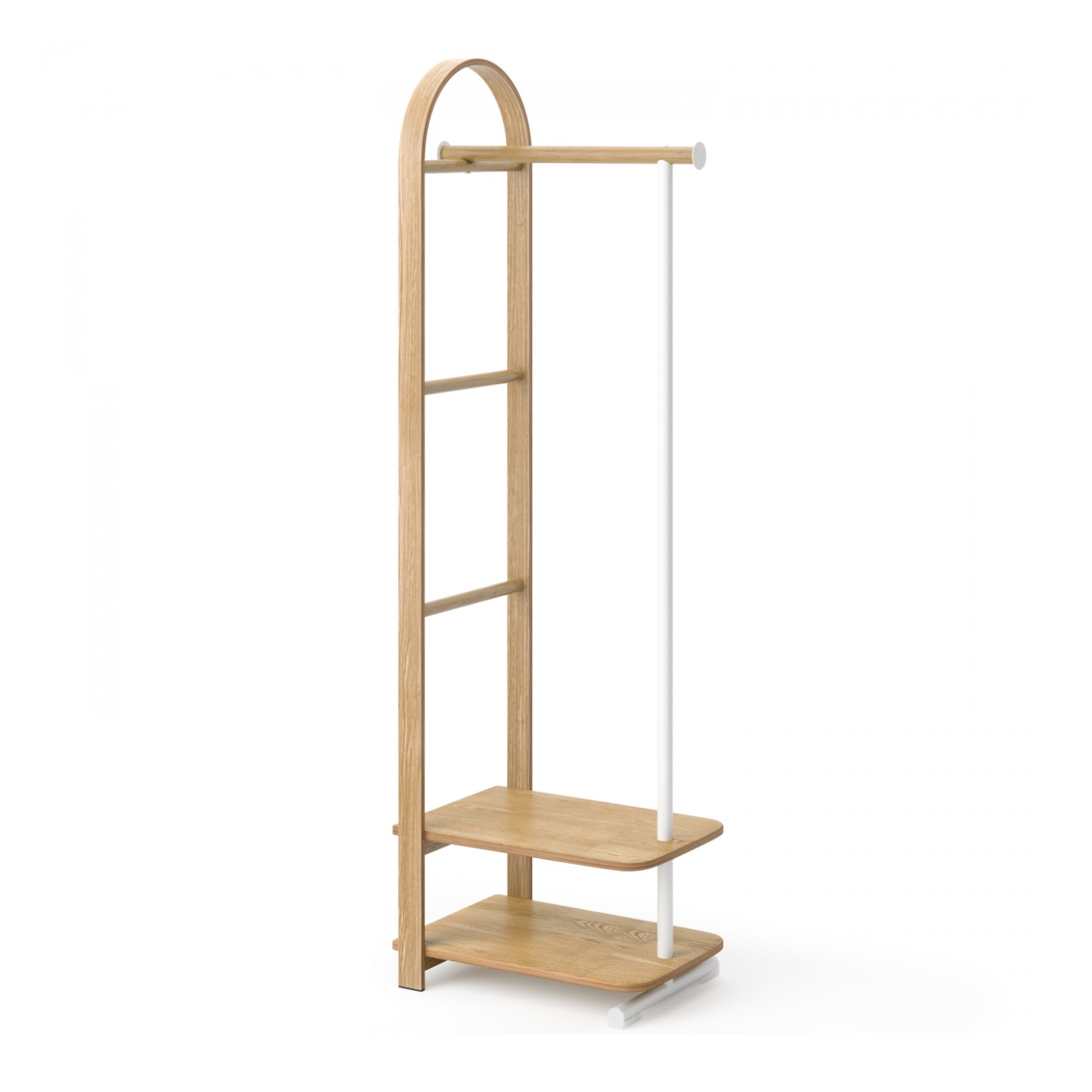 White/Natural Coat Storage Rack