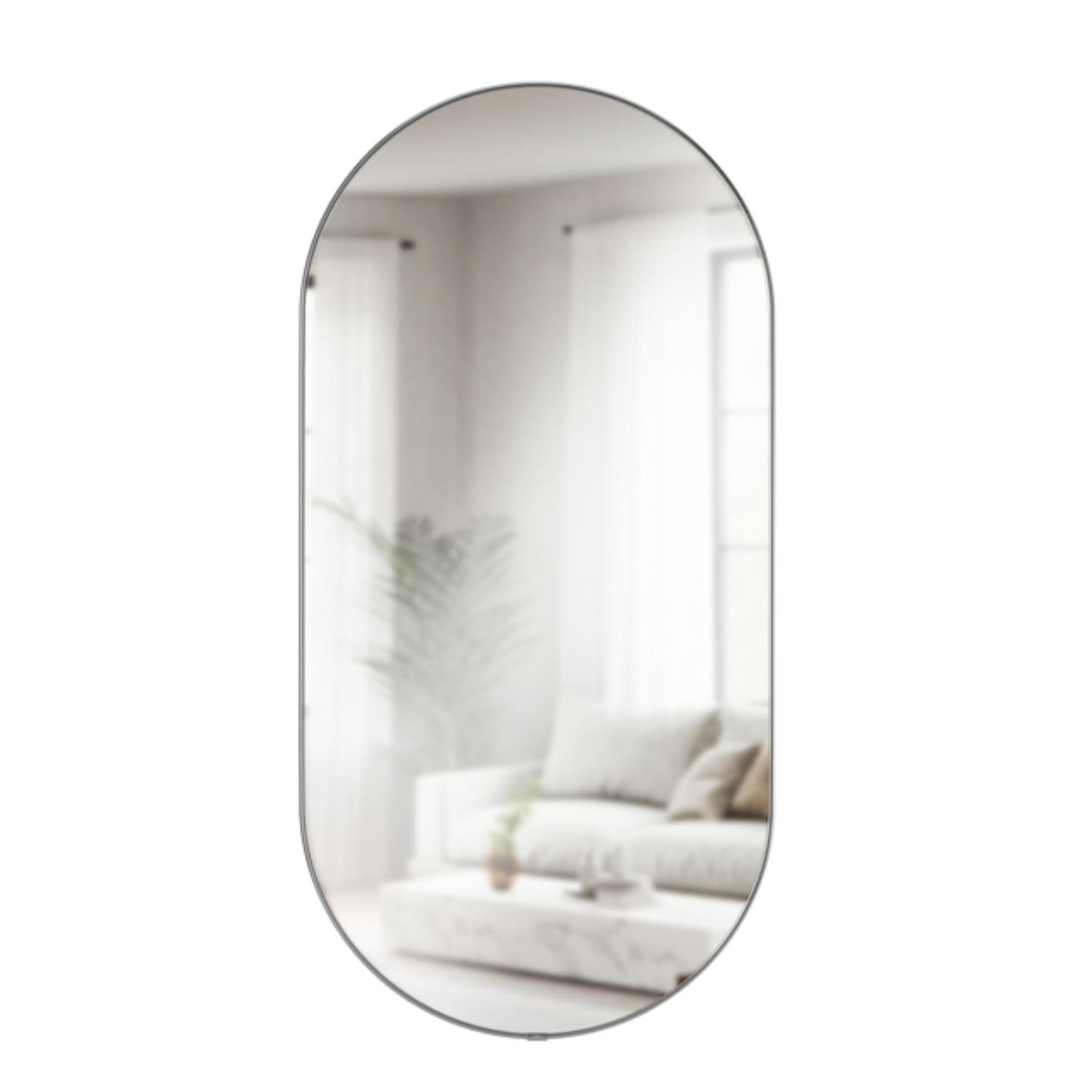 Arc Oval Brass Mirror