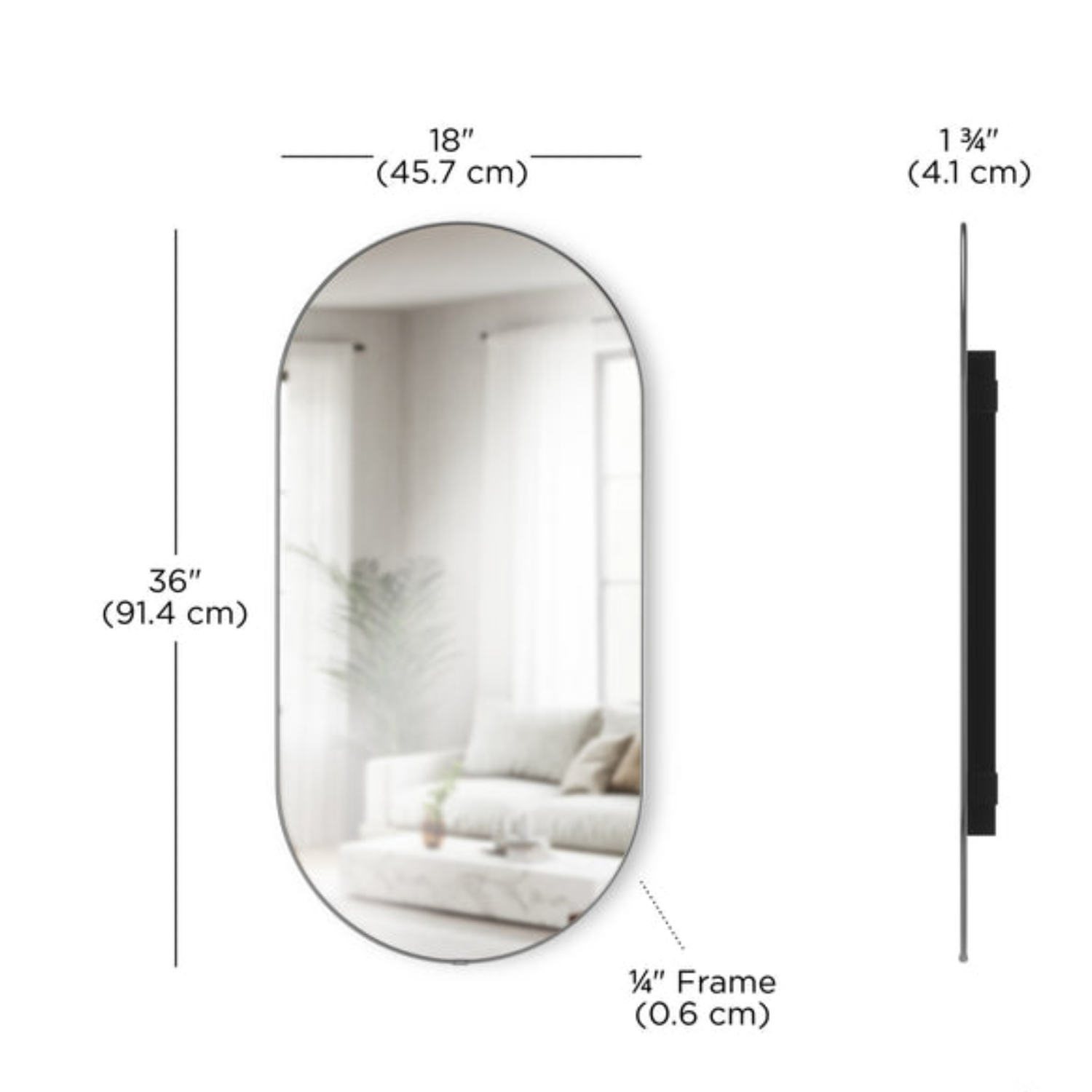 Arc Oval Brass Mirror