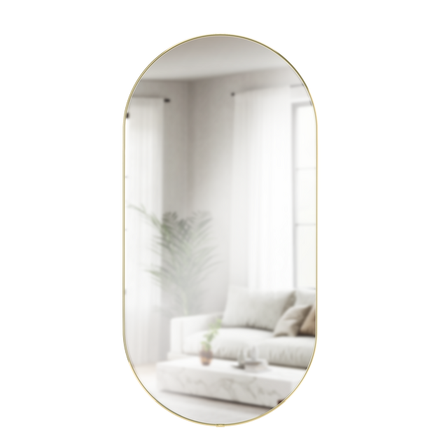 Arc Oval Brass Mirror