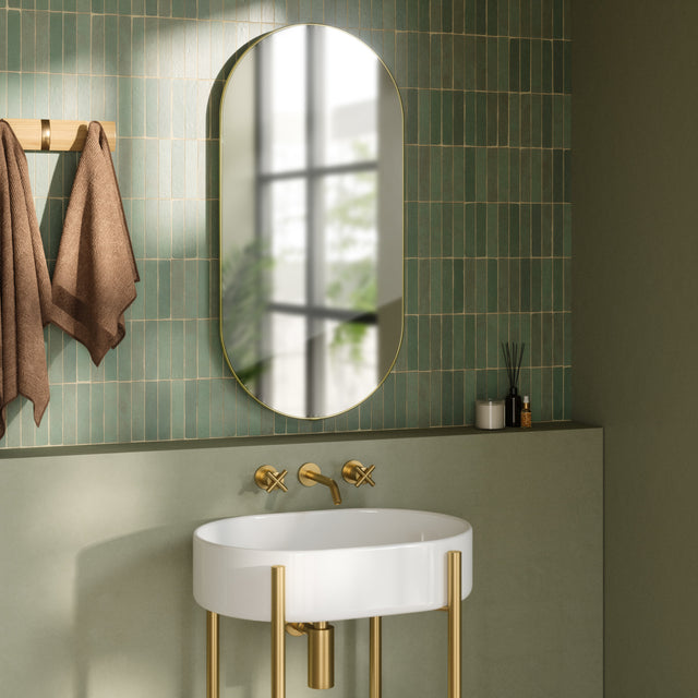 Arc Oval Brass Mirror