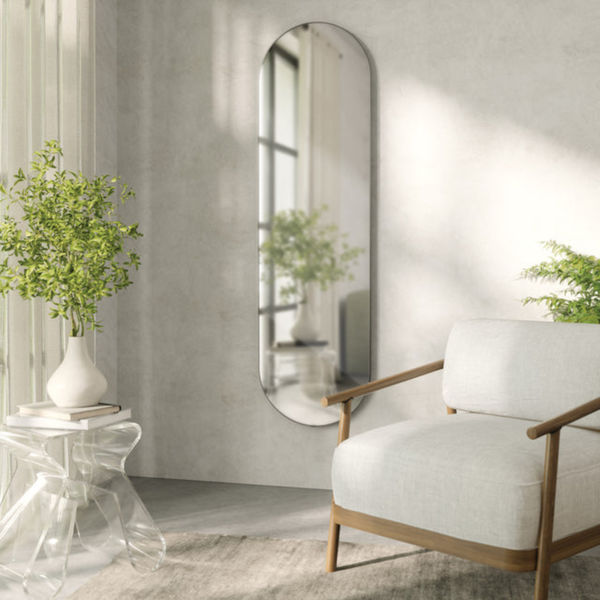 Arc Full Length Oval Brass Mirror