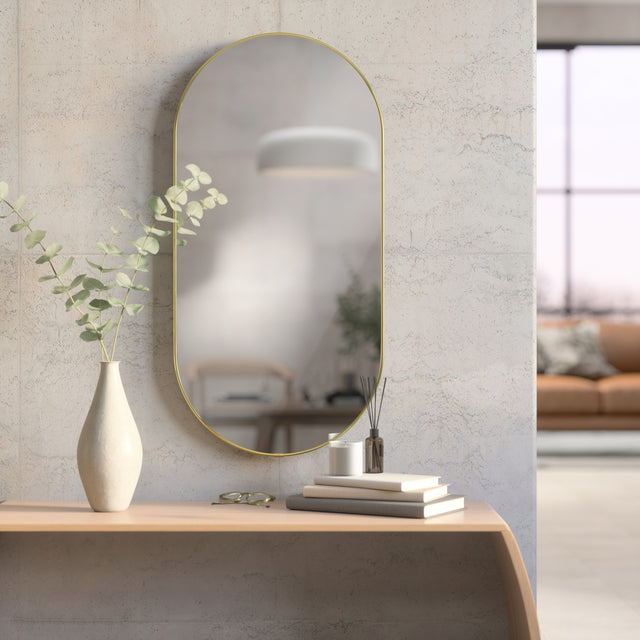 Arc Oval Brass Mirror