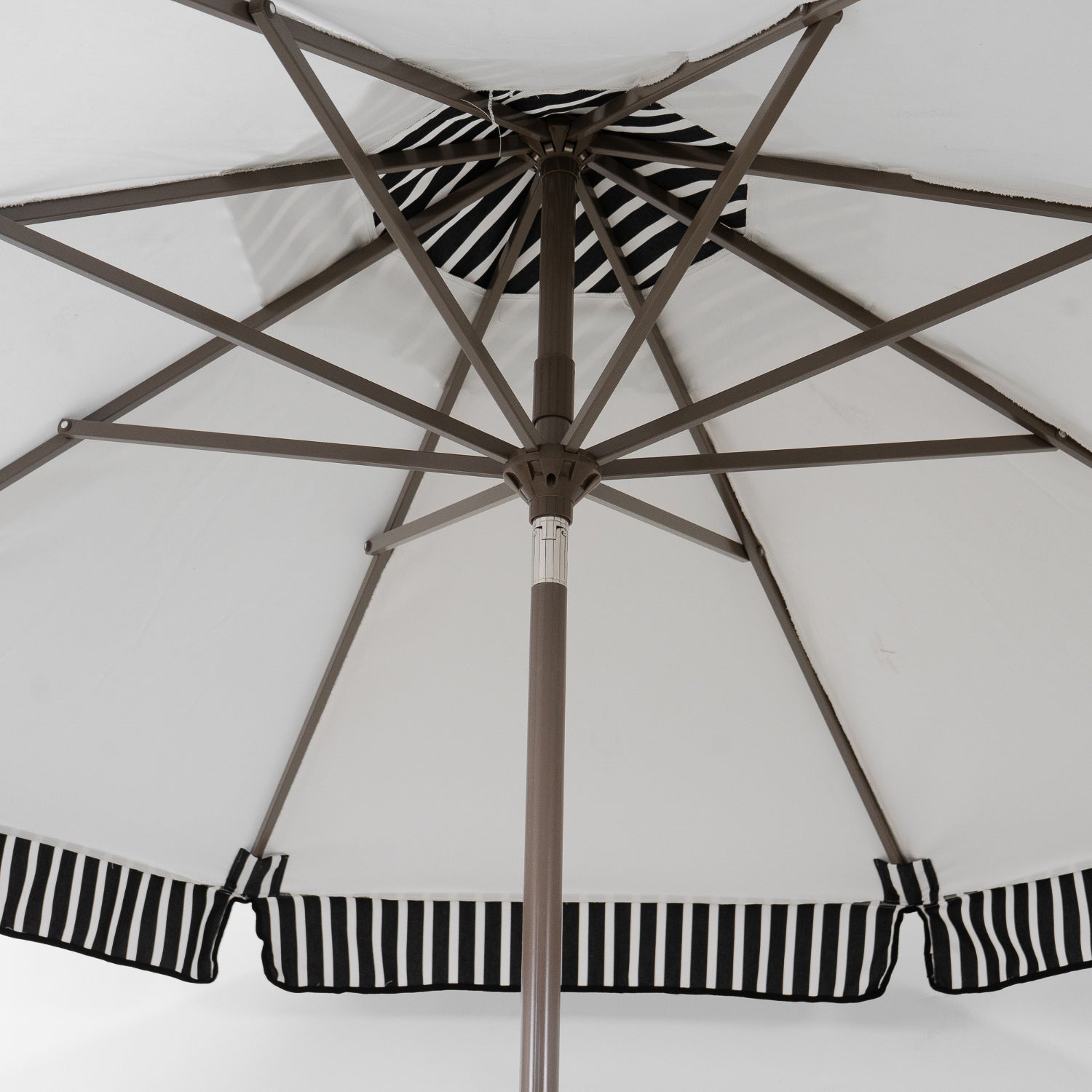 9' Octagon Auto Tilt Market Umbrella w/ Valance - Canvas Natural