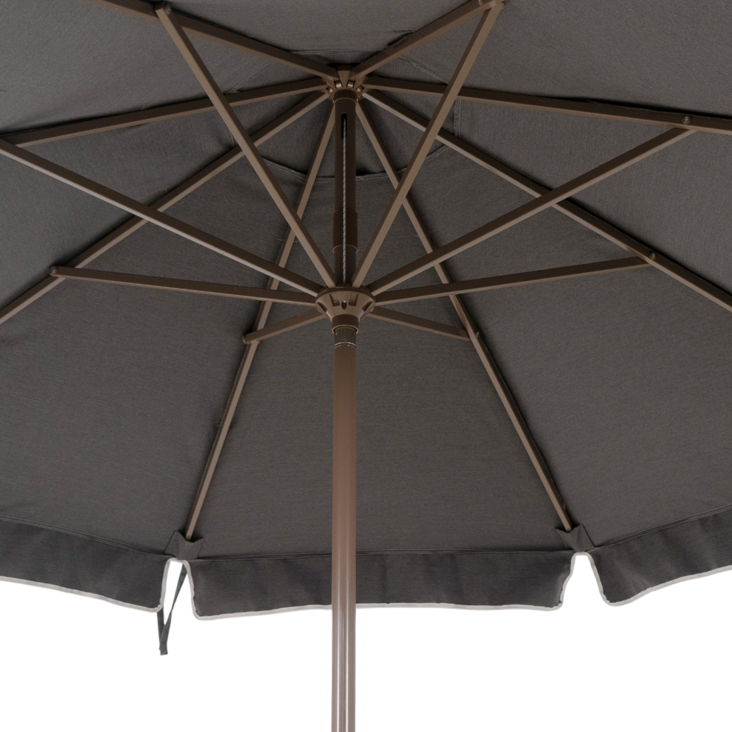 9' Octagon Auto Tilt Market Umbrella w/ Valance - Pebble Grey