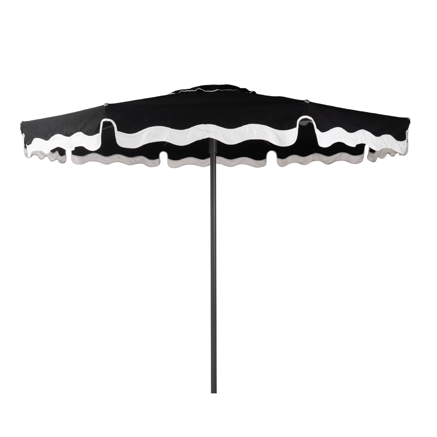 Libra 8' Octagon Market Umbrella with Wave Valance - Graphite Frame