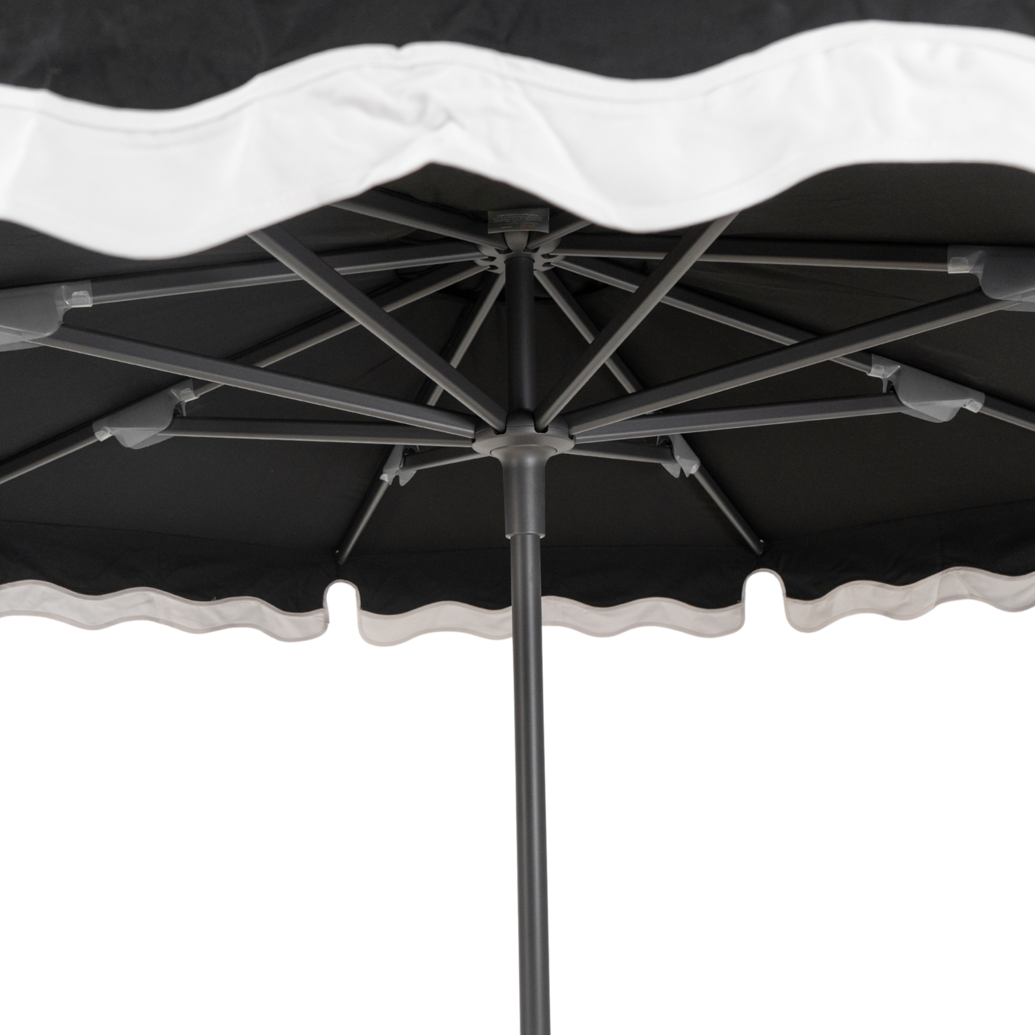 Libra 8' Octagon Market Umbrella with Wave Valance - Graphite Frame
