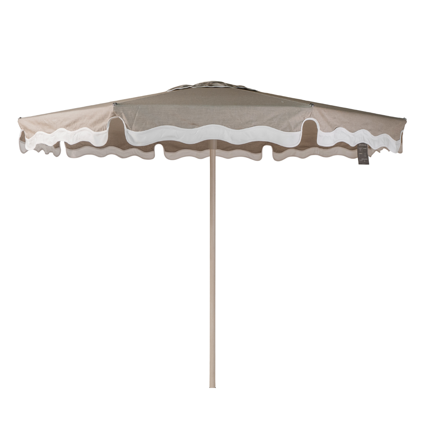 Libra 8' Octagon Market Umbrella with Wave Valance - Oak Frame