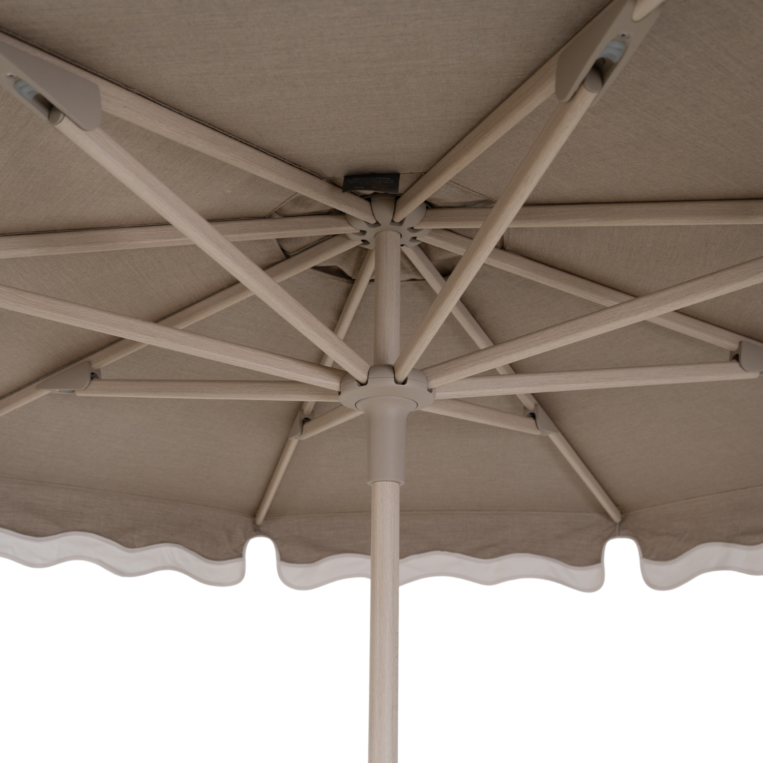 Libra 8' Octagon Market Umbrella with Wave Valance - Oak Frame