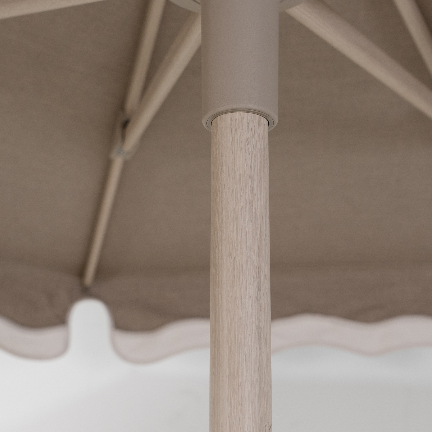 Libra 8' Octagon Market Umbrella with Wave Valance - Oak Frame