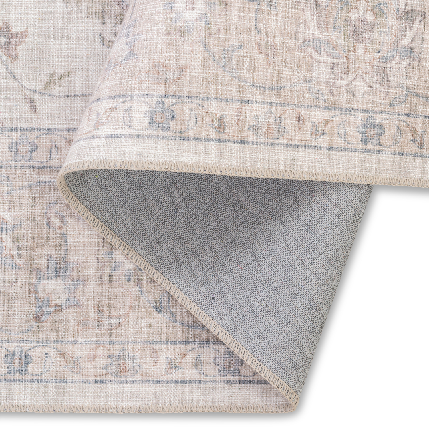 Distressed Provence Multi/Blue/Brown Washable Rug
