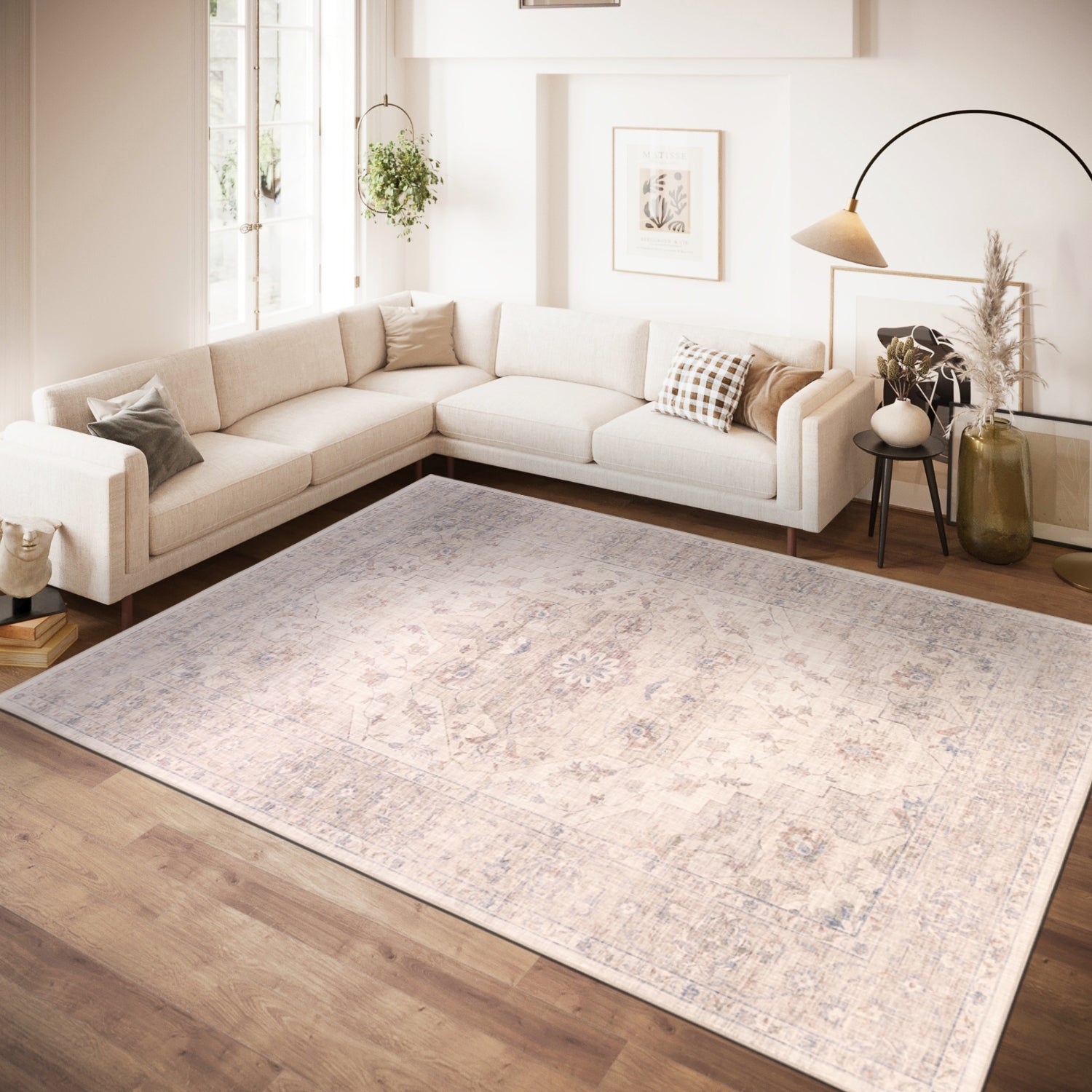 Distressed Provence Multi/Blue/Brown Washable Rug