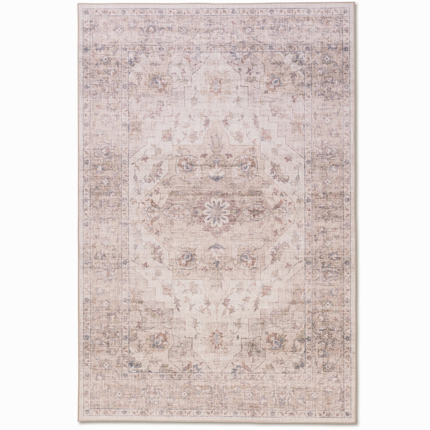 Distressed Provence Multi/Blue/Brown Washable Rug