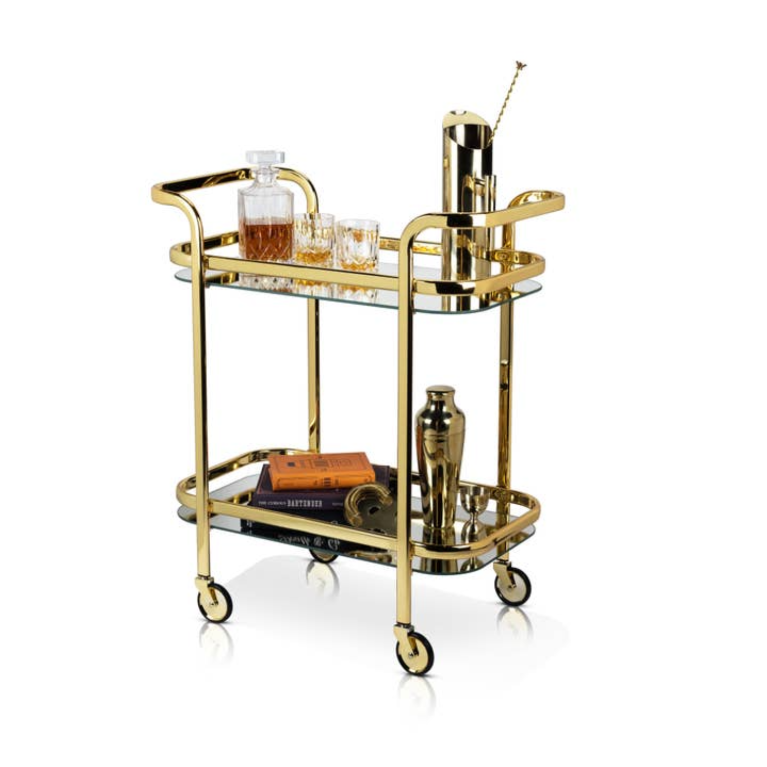 Polished Gold Bar Cart