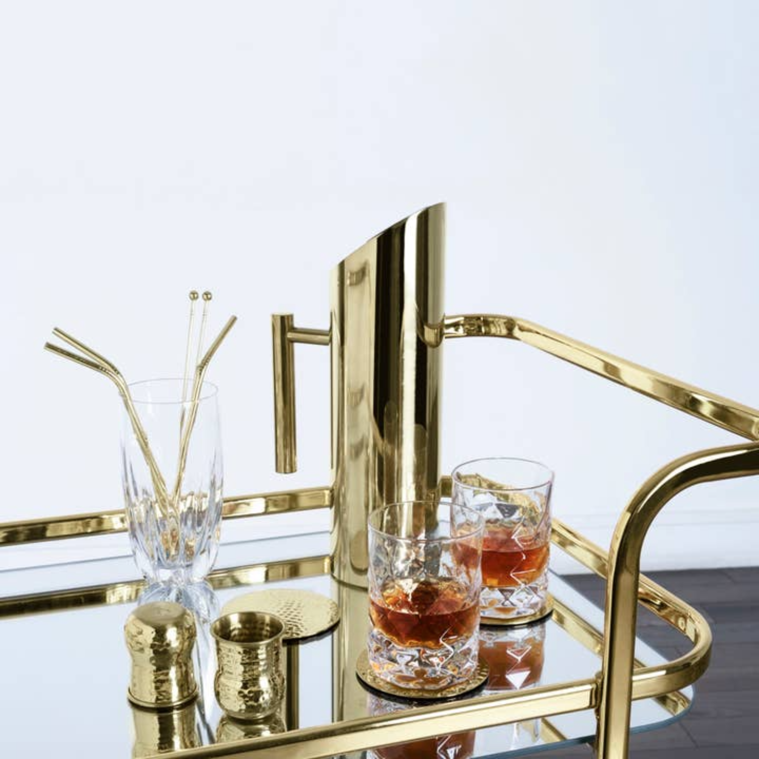 Polished Gold Bar Cart