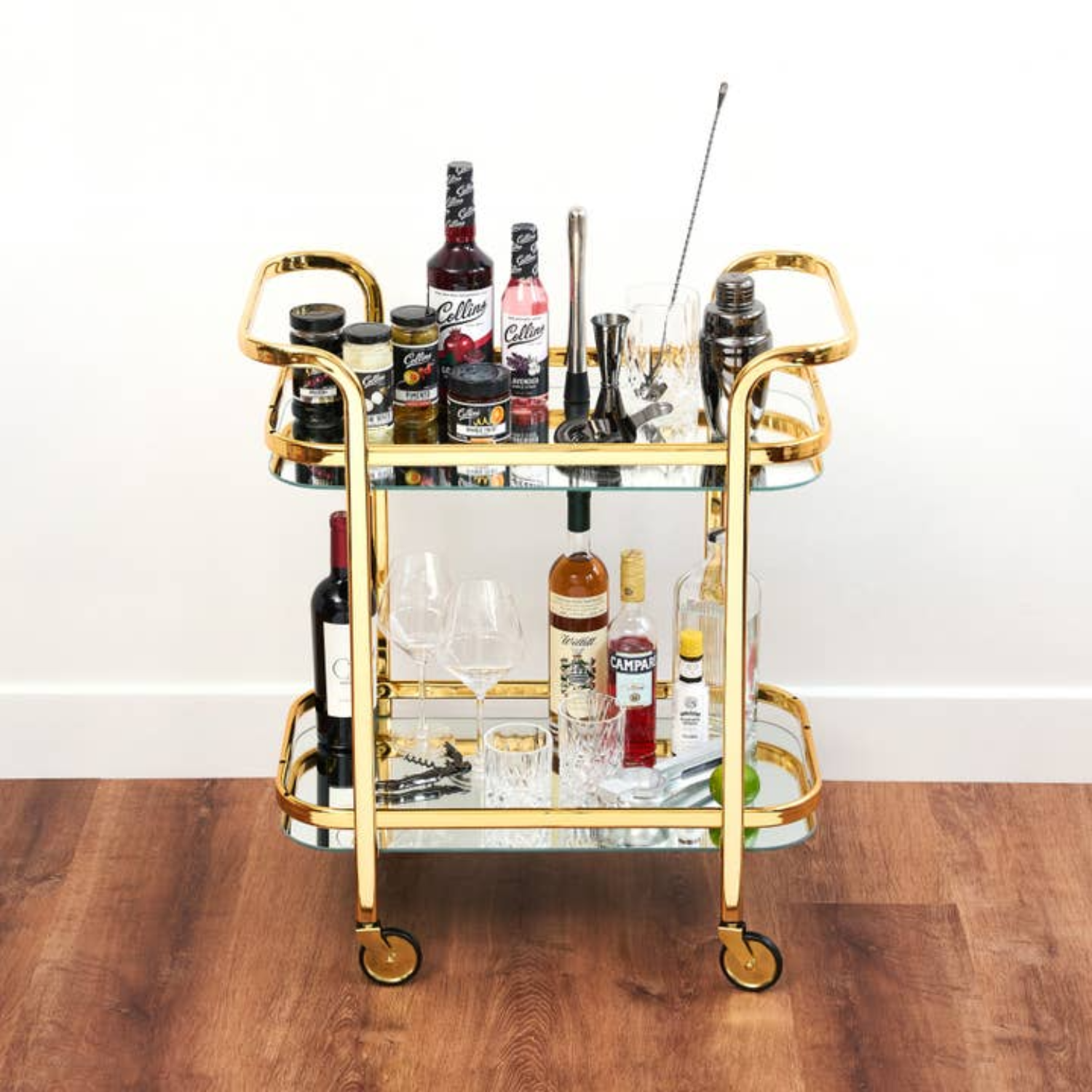 Polished Gold Bar Cart