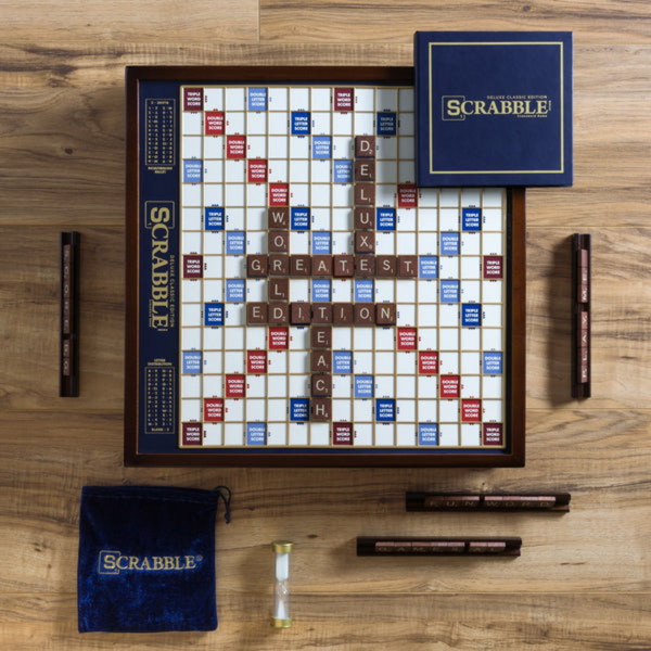 Scrabble Deluxe Wood Cabinet Edition Board Game