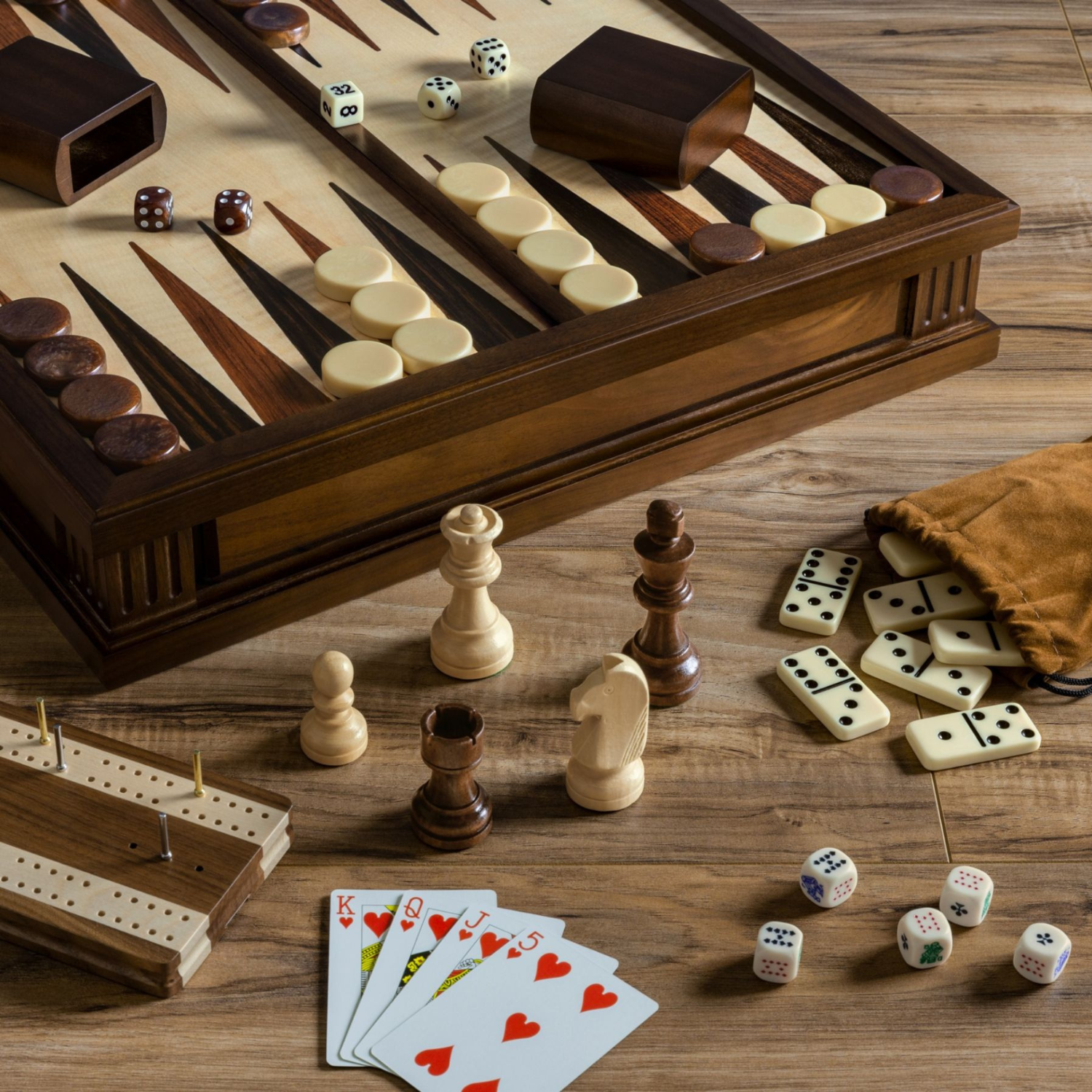 Chess 7-in-1 Walnut Game Board Set