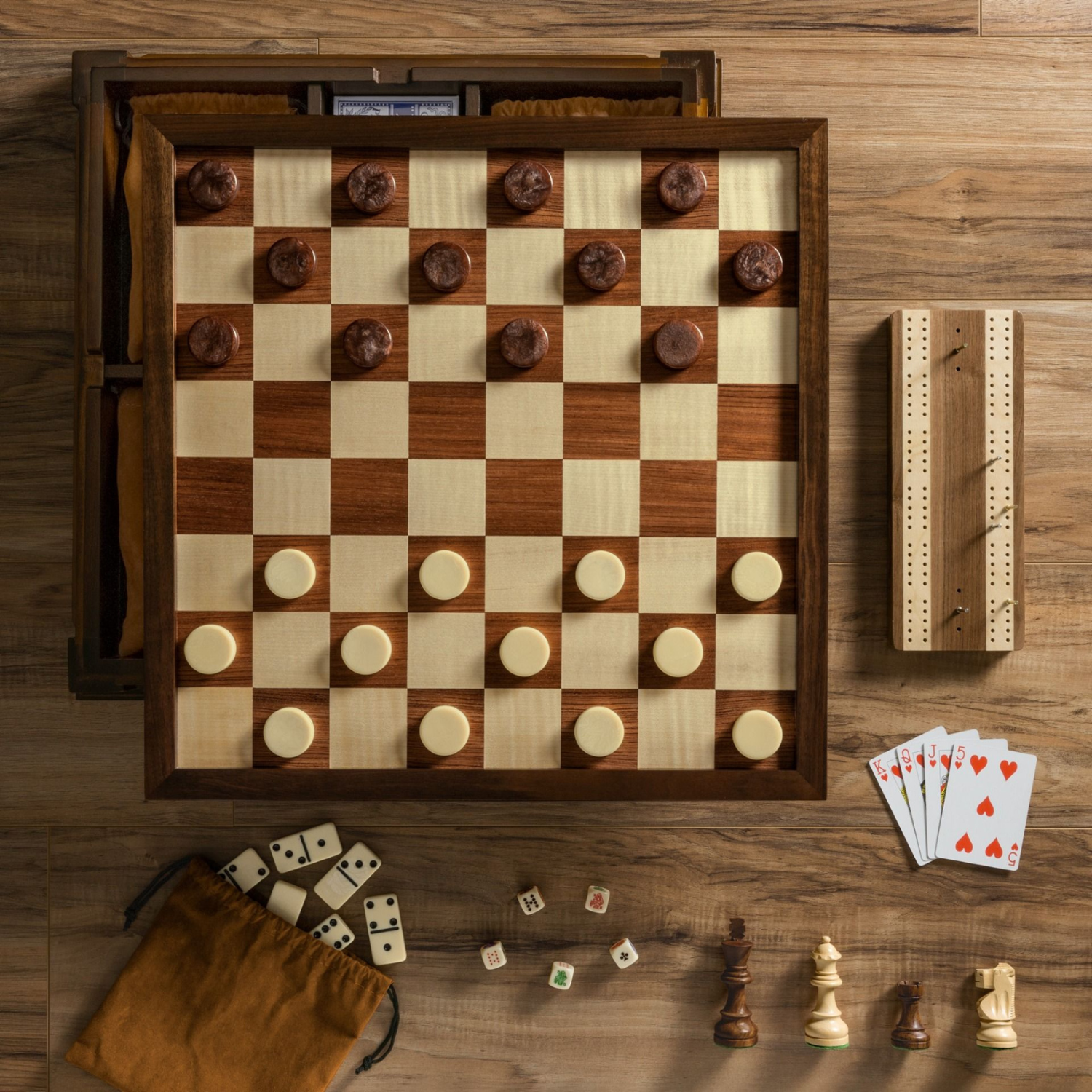 Chess 7-in-1 Walnut Game Board Set
