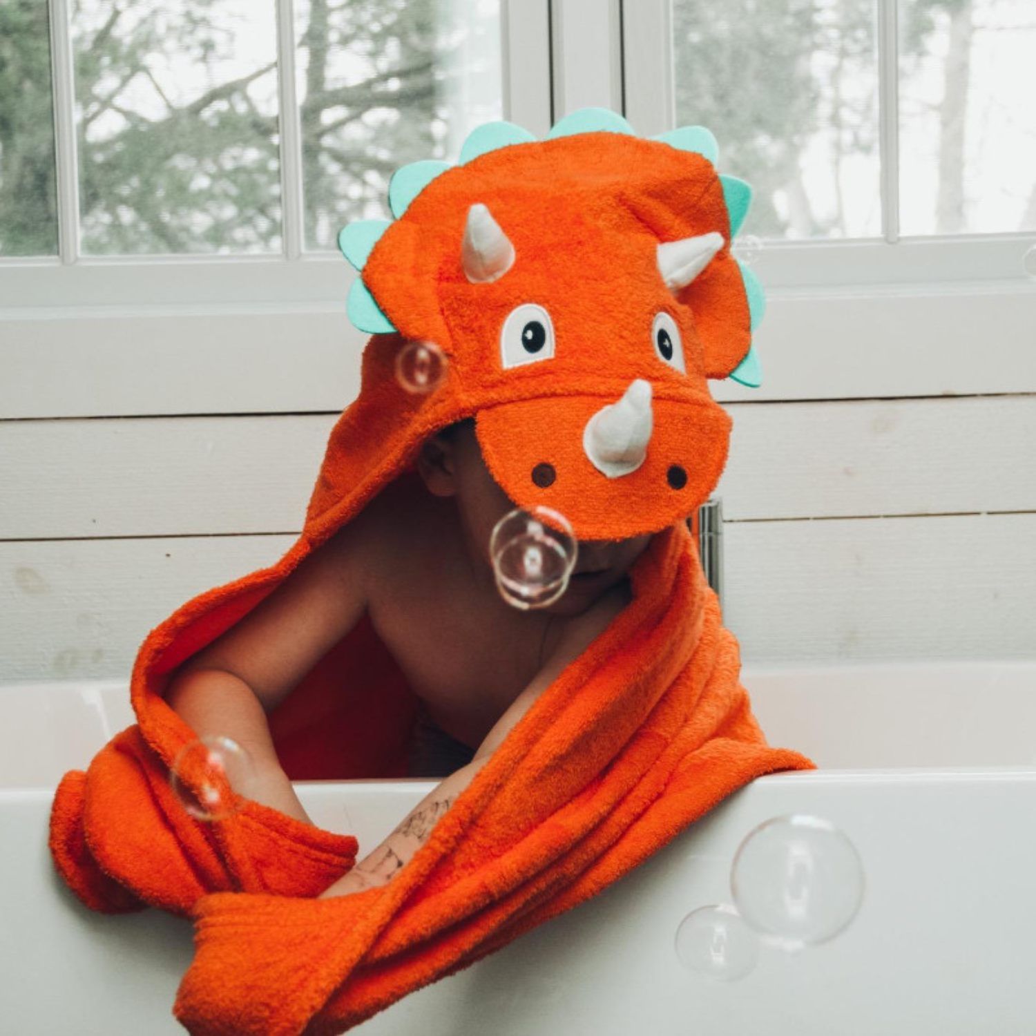 Dino Power Kids Hooded Cotton Towel (2-8 YRS)