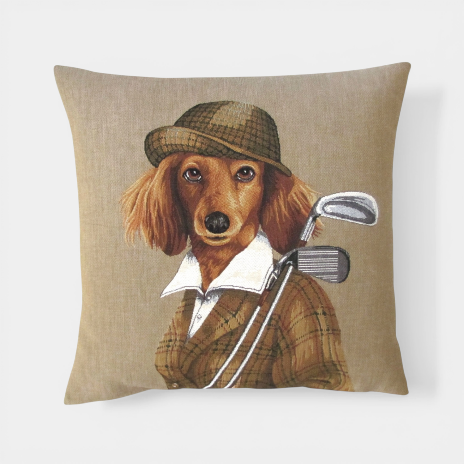 Woven Golf Country Club Cocker Spaniel Toss Pillow