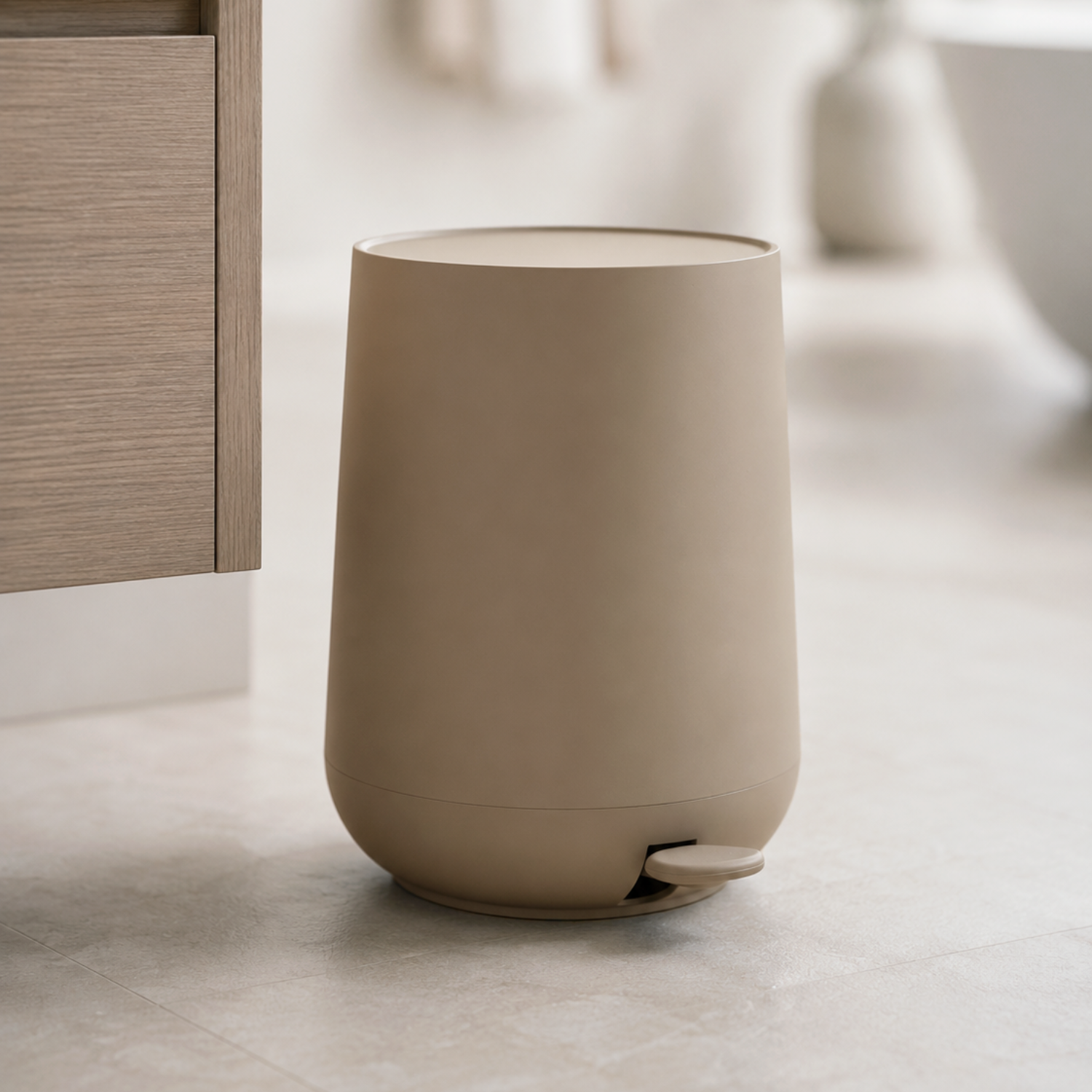 Oresund Soft-Touch Pedal Wastebasket - Taupe