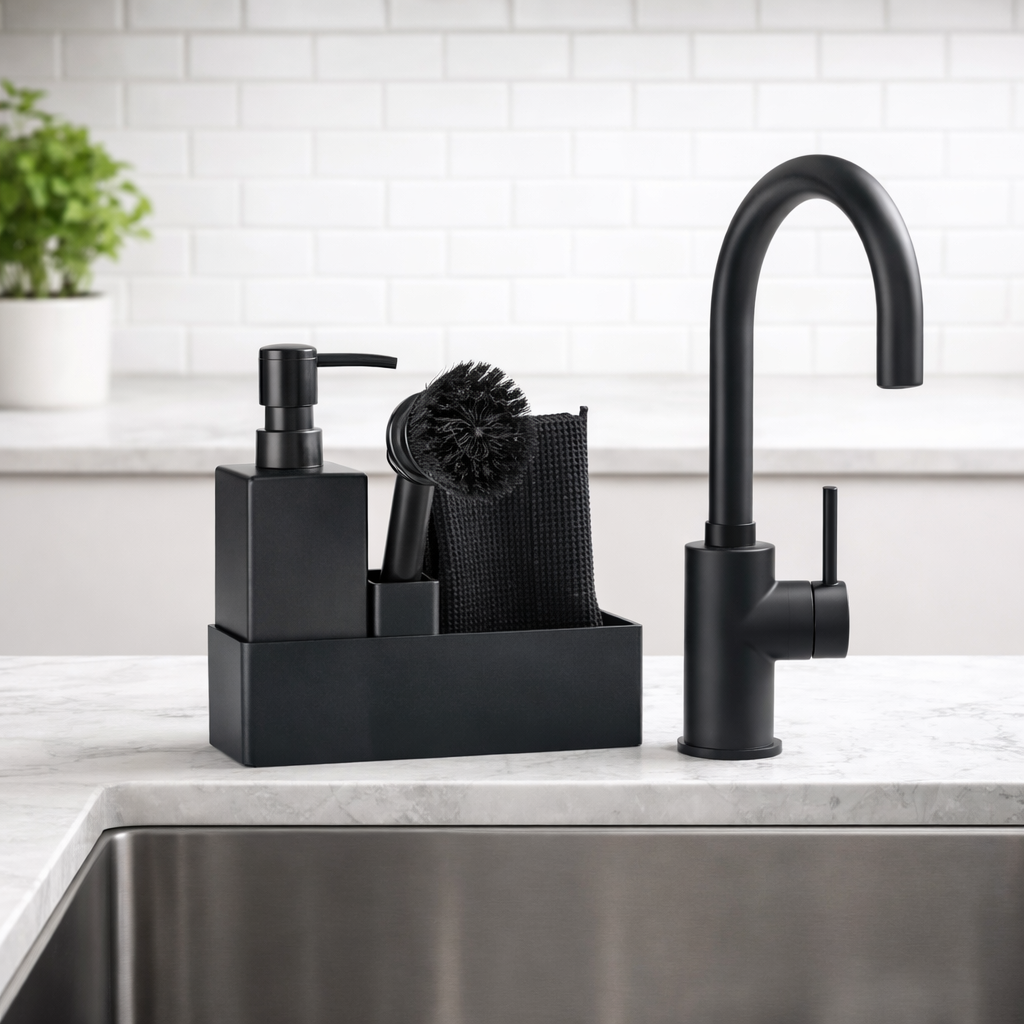 Black Dishwashing Set