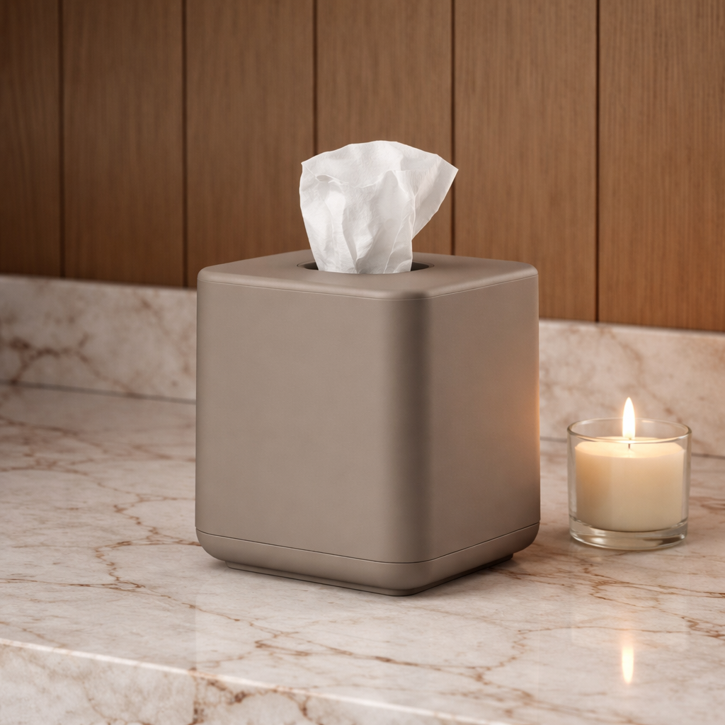 Ribe Square Tissue Box - Taupe