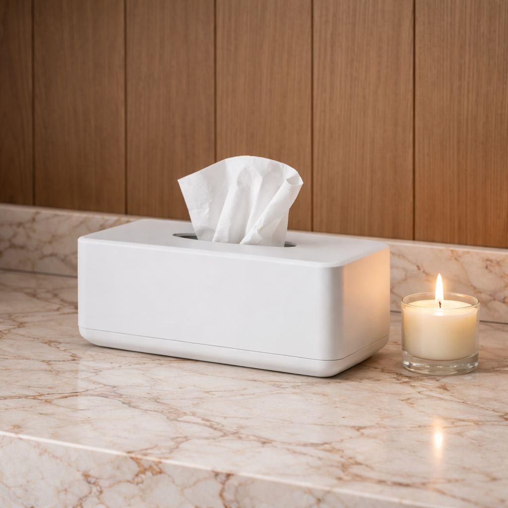 Ribe Rectangle Tissue Box - Soft Grey