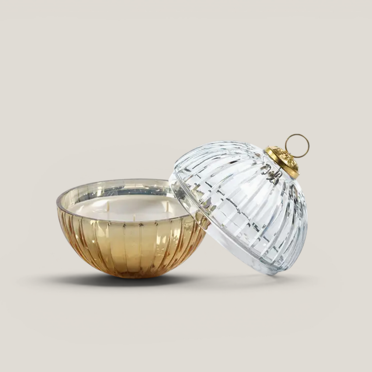 Clear Gold Ornament Candle 8.5oz