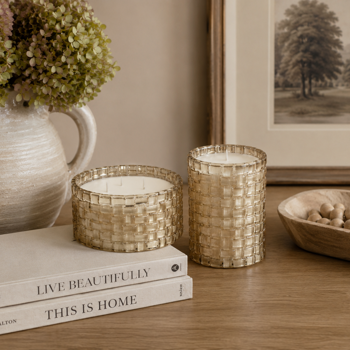 Woven Glass Siberian Fir Candle